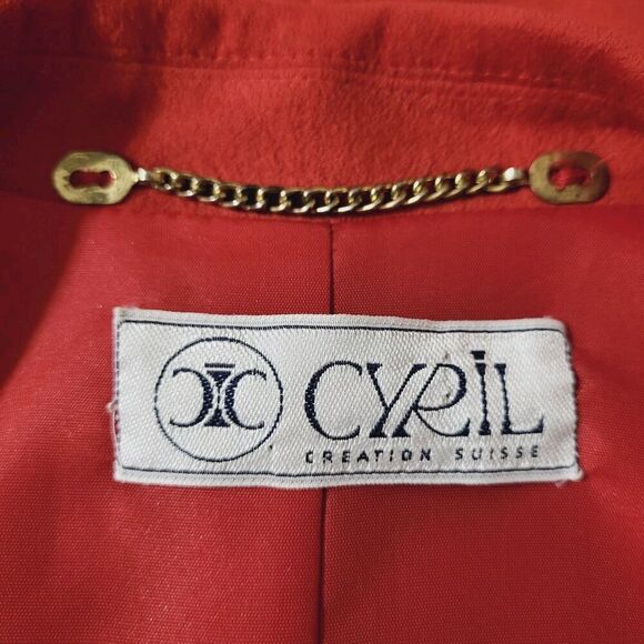 Vintage CYRIL Creation Suisse- Germany Made Faux Suede Blazer- Western- Red - Picture 2 of 13